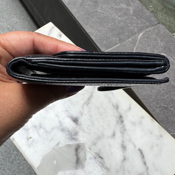 Chanel Black Caviar Leather Small Compact Snap Bifold Wallet in Black - Picture 8 of 11